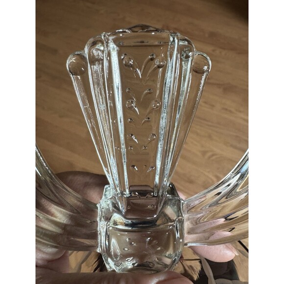 Tiffin Glass Double Candlestick Candelabra Art Deco Like In Vampires Diaries‎ - Picture 2 of 6